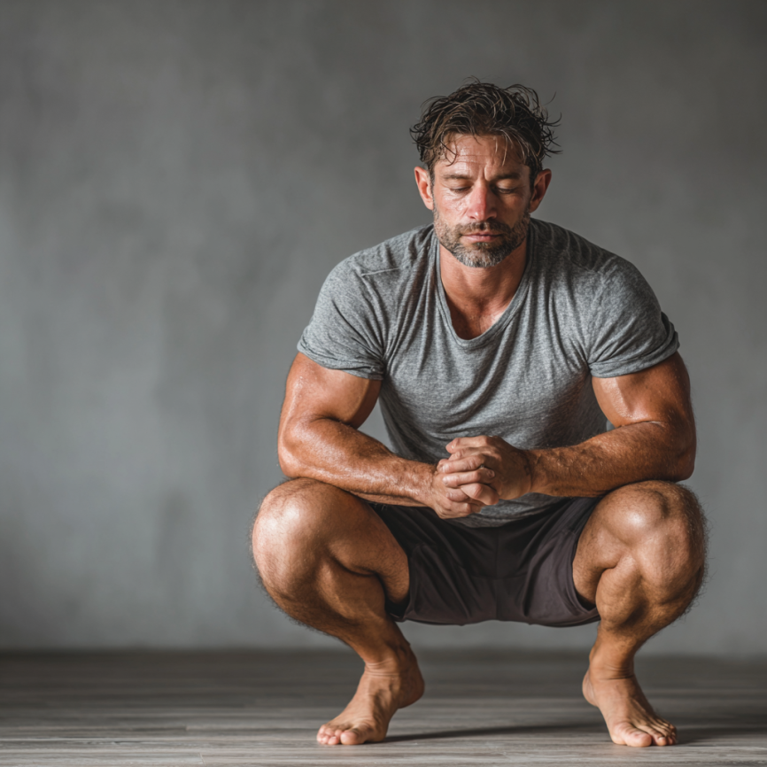 Чоловік демонструє результати тренувань